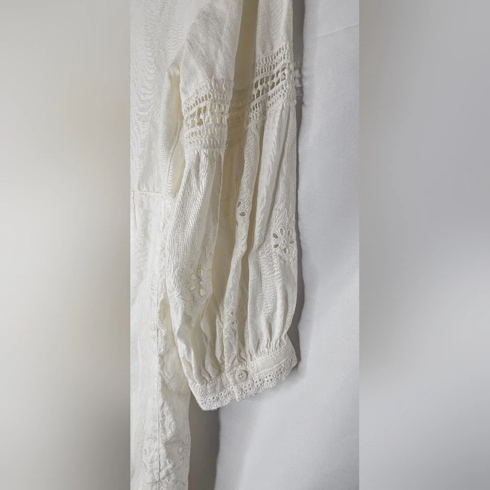 Tommy Bahama St. Lucia Linen-Blend Split-Neck Dress Sz Med $135 - Picture 9 of 13